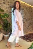 Made in Italy Menorcan Crochet Shoulder Dress Soft Lilac /5 =